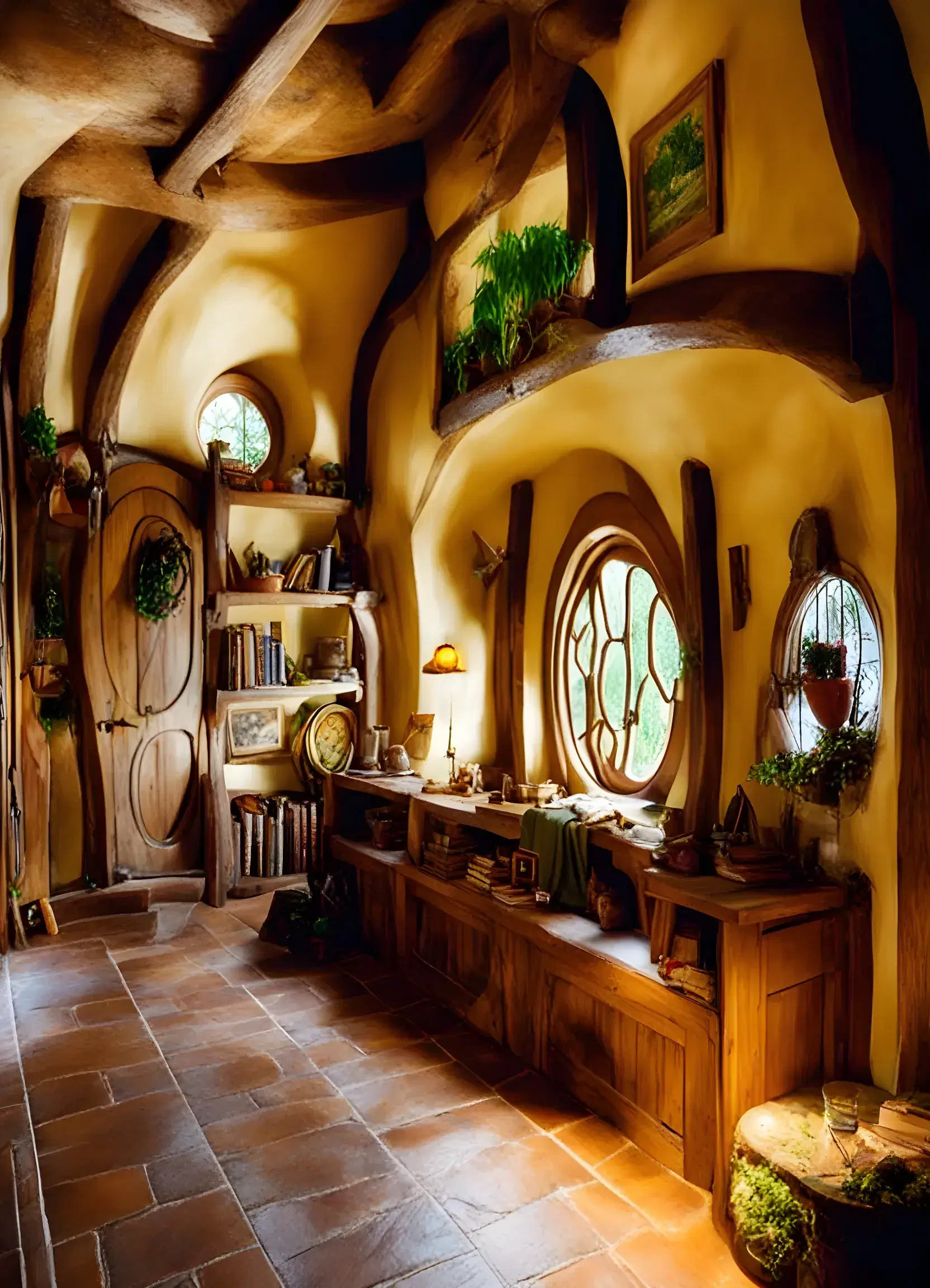 Fullscreen view of Hobbit styled room