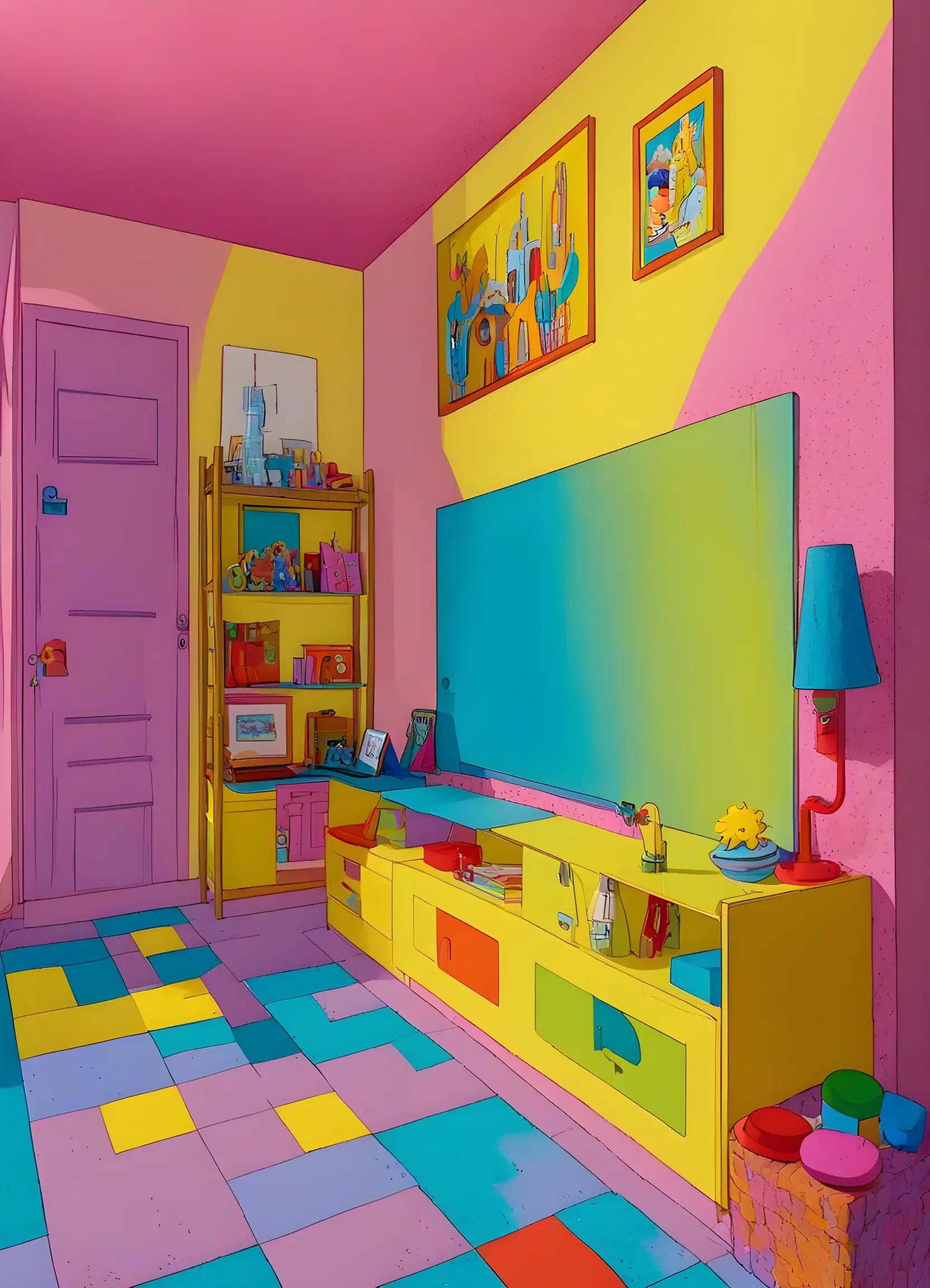 Fullscreen view of Simpsons styled room